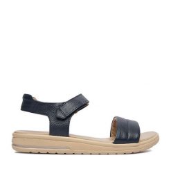 Sandały Lasocki. Niebieskie sandały Lasocki, bez wzorów, bez obcasa, na płaskiej podeszwie, bez zapięcia. Za 159.99 zł.