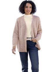 Heine Kardigan w kolorze szaroróżowym rozmiar: 36. Różowe swetry Heine, bez wzorów, z tkaniny, bez ramiączek. Za 82.99 zł.