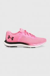 Under Armour buty do biegania UA W Charged Breeze kolor różowy. Czerwone buty do biegania Under Armour, bez wzorów, z gumy, bez zapięcia, do biegania. W wyprzedaży za 279.99 zł.