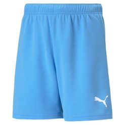 Spodenki piłkarskie dla dzieci Puma teamRISE Short Jr. Białe szorty Puma, bez wzorów, sportowe. Za 107.31 zł.