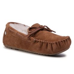 Kapcie EMU Australia. Brązowe kapcie Emu Australia, bez wzorów. Za 449.99 zł.