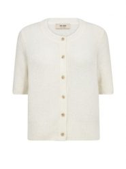 MOS MOSH kardigan z krótkim rękawem - MMThora Kobiety Wełna biały, L. Białe swetry Mos Mosh, l, bez wzorów, z wełny, eleganckie, bez ramiączek. Za 329.95 zł.