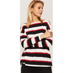 Bluzka oversize w paski - Biały. Bluzki marki Reserved. W wyprzedaży za 29.99 zł.