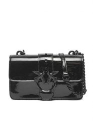 Pinko Torebka Love One Mini Cl PE 24 PLTT 100059 A1JD Czarny. Czarne listonoszki Pinko, bez wzorów, z lakierowanej skóry, lakierowane, bez dodatków. Za 1,689.00 zł.