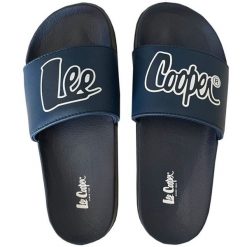 Klapki Lee Cooper LCW-24-42-2480LA niebieskie. Niebieskie klapki bez wzorów, z syntetyku, sportowe, bez obcasa, bez zapięcia. Za 135.33 zł.