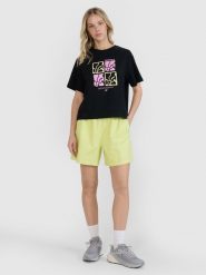 4F Spodenki casual damskie - żólte XL. Żółte szorty 4f, bez wzorów, z bawełny, casualowe. W wyprzedaży za 59.99 zł.