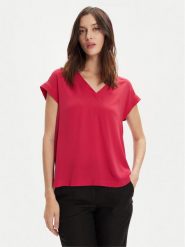 Marella T-Shirt Pialla 2413111094 Różowy Regular Fit. Czerwone t-shirty Marella, bez wzorów, z jedwabiu, bez kołnierzyka, bez ramiączek. Za 359.99 zł.