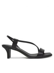 Calvin Klein Sandały Heel Sandal 50 Squared Lth HW0HW02534 Czarny. Czarne sandały Calvin Klein, bez wzorów, ze skóry, bez obcasa, na słupku, bez zapięcia. Za 449.99 zł.