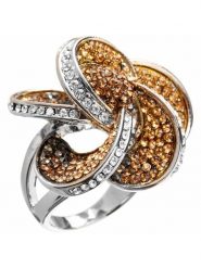 MENTHE À L'O Pierścionek z kryształami rozmiar: 54. Brązowe pierścionki MENTHE À L'O, z kryształem. Za 170.47 zł.