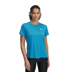 Koszulka treningowa damska Under Armour Tech Textured. Czarne t-shirty sportowe Under Armour, xs, bez wzorów, bez ramiączek. Za 89.99 zł.