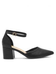 JENNY Czółenka ANGEL WS210702-10 Czarny. Czarne czółenka Jenny, bez wzorów, z materiału, bez obcasa, bez zapięcia. Za 129.99 zł.