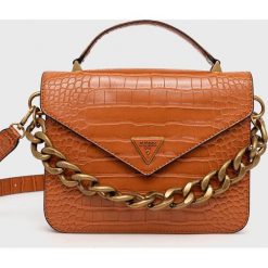 Guess torebka kolor pomarańczowy. Brązowe torebki klasyczne Guess, z aplikacjami, bez dodatków. W wyprzedaży za 468.99 zł.