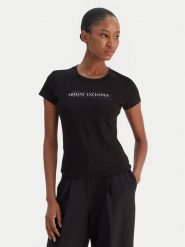 Armani Exchange T-Shirt XW002038 AF10356 UC001 Czarny Slim Fit. Czarne t-shirty Armani Exchange, l, bez wzorów, z bawełny, bez kołnierzyka, bez ramiączek. Za 239.99 zł.
