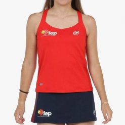 Bullpadel Exima Tank Top. Czerwone topy bullpadel, bez wzorów, sportowe, bez kołnierzyka, bez ramiączek. Za 199.05 zł.