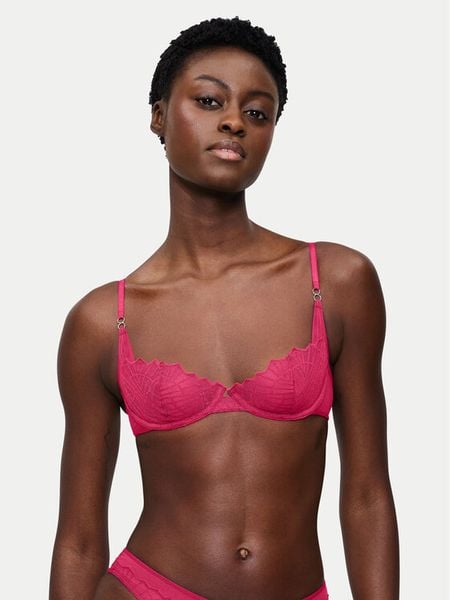 Triumph Biustonosz balkonetka That Night In Vegas 10224863 Różowy. Czerwone biustonosze Triumph, bez wzorów, z syntetyku. Za 129.99 zł.