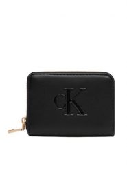 Calvin Klein Portfel LV04F1154G Czarny. Czarne portfele Calvin Klein, bez wzorów, ze skóry. Za 209.99 zł.