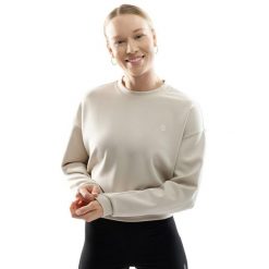 Bluza treningowa crop top dla kobiet Fitness Siroko Ignite. Brązowe bluzy SIROKO, l, bez wzorów, z materiału, wakacyjne, bez ramiączek, bez kaptura. Za 148.00 zł.