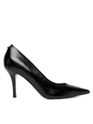 Guess Szpilki FLFPRN LEP08 Czarny. Czarne szpilki Guess, z aplikacjami, z lakierowanej skóry, bez obcasa, na szpilce, bez zapięcia. Za 679.99 zł.