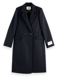 Scotch & Soda Płaszcz przejściowy w kolorze granatowym rozmiar: M. Niebieskie płaszcze Scotch & Soda, m, bez wzorów, z wełny, bez kaptura. Za 347.99 zł.