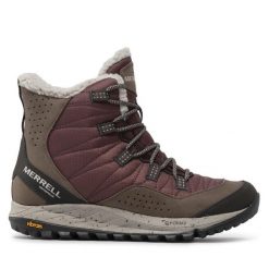 Śniegowce Merrell. Czerwone śniegowce Merrell, bez wzorów, bez zapięcia. Za 699.99 zł.