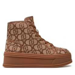 Botki Liu Jo. Brązowe botki Liu Jo, bez wzorów, bez obcasa, na płaskiej podeszwie, bez zapięcia. Za 499.99 zł.