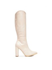 DeeZee Kozaki ZALGT610-1 Écru. Kozaki DeeZee, bez wzorów, z materiału, bez obcasa, na słupku, bez zapięcia. Za 239.99 zł.