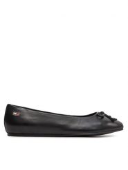 Tommy Hilfiger Baleriny Essential Chic Ballerina FW0FW08059 Czarny. Czarne baleriny Tommy Hilfiger, bez wzorów, ze skóry, bez obcasa, bez zapięcia. Za 319.99 zł.