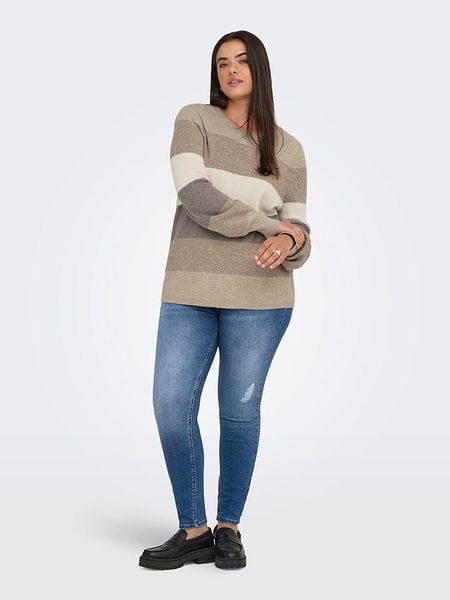 ONLY Sweter w kolorze jasnobrązowo-beżowym rozmiar: XL-54. Brązowe swetry ONLY, xl, bez wzorów, bez ramiączek. Za 83.03 zł.
