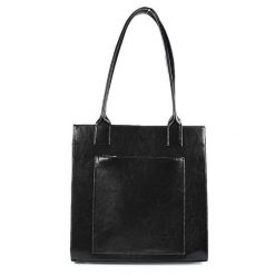 Torebka skórzana damska DAN-A T246 czarna. Czarne torebki klasyczne DAN-A, bez wzorów, ze skóry, eleganckie, bez dodatków. Za 399.99 zł.