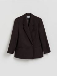 Marynarka z wełną - bordowy. Czerwone marynarki i żakiety Reserved, l, bez wzorów, z tkaniny, bez ramiączek. Za 329.99 zł.