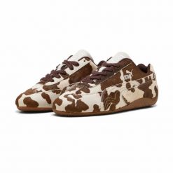 Buty sportowe damskie Puma SPEEDCAT 40614101. Brązowe buty treningowe Puma, bez wzorów, z gumy, bez zapięcia. Za 321.33 zł.