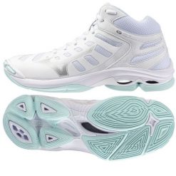 Buty do siatkówki Mizuno Wave Voltage 2 Mid W V1GC246545 białe. Białe buty treningowe bez wzorów, bez zapięcia, do siatkówki, mizuno wave. Za 691.56 zł.