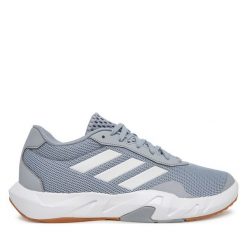 Buty na siłownię adidas. Szare buty treningowe adidas, bez wzorów, bez zapięcia, na fitness i siłownię. Za 329.99 zł.