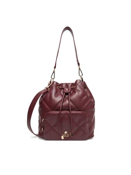 Beverly Hills Polo Club Torebka CEO-BHPC-C-011-08 Bordowy. Czerwone torebki klasyczne Beverly Hills Polo Club, bez wzorów, z materiału, bez dodatków. Za 259.99 zł.