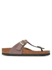 Birkenstock Japonki Gizeh 1029495 Beżowy. Brązowe japonki Birkenstock, bez wzorów, z nubiku. Za 539.99 zł.