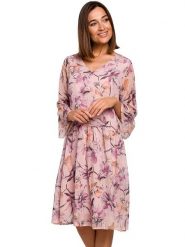 Stylove Sukienka w kolorze jasnoróżowym ze wzorem rozmiar: XL. Różowe sukienki Stylove, xl, bez wzorów, bez kołnierzyka, bez ramiączek, midi. Za 244.95 zł.
