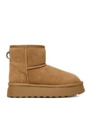 Badura Śniegowce C-WFA-01-H Brązowy. Brązowe śniegowce Badura, bez wzorów, ze skóry, bez zapięcia. Za 229.99 zł.