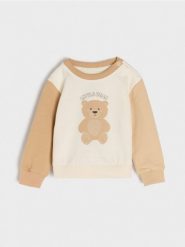 Bluza - kremowy. Białe bluzy Sinsay, m, bez wzorów, bez kaptura. Za 8.99 zł.