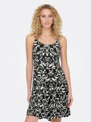 ONLY Sukienka letnia Maj 15218451 Czarny Regular Fit. Czarne sukienki ONLY, xs, bez wzorów, z wiskozy, bez kołnierzyka, bez ramiączek. Za 239.99 zł.
