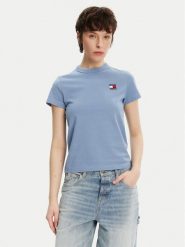 Tommy Jeans T-Shirt DW0DW20153 Niebieski Regular Fit. Niebieskie t-shirty Tommy Jeans, l, bez wzorów, z bawełny, bez kołnierzyka, bez ramiączek. Za 109.99 zł.