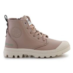 Buty Palladium Pampa Hi Re-Vegn Leather 74378-284-M beżowy. Brązowe buty treningowe bez wzorów, ze skóry, przed kolano, bez zapięcia. Za 708.71 zł.