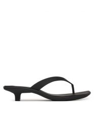 Calvin Klein Japonki Flip Flop Kitten Heel Thong Tpu HW0HW02965 Czarny. Czarne japonki Calvin Klein, bez wzorów, ze skóry. Za 359.99 zł.