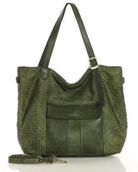 Shopperka MARCO MAZZINI zielona v250e. Zielone torebki klasyczne bez wzorów, ze skóry, duże, bez dodatków. Za 659.00 zł.
