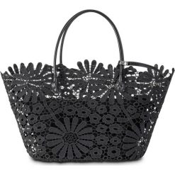 Torba shopper w kwiatowy wzór bonprix czarny. Shopper bag marki DOMYOS. Za 89.99 zł.