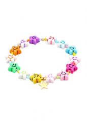 Elli Damski z smiling face gwiazda kolorowy nylon ze szklanym kryształem, pozłacane srebro próby 925 Sterling Silver Bransoletki 1 ct. Szare bransoletki Elli, pozłacane. Za 293.99 zł.