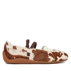 Baleriny Puma. Brązowe baleriny Puma, bez wzorów, bez obcasa, bez zapięcia. Za 479.99 zł.