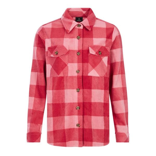 Damska koszula z długim rękawem Protest Patsey. Czerwone koszule Protest, bez wzorów, bez kołnierzyka, bez ramiączek. Za 309.00 zł.