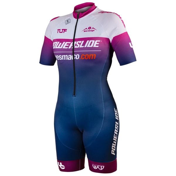 Kombinezon damski Powerslide Racing Team. Czerwone kombinezony POWERSLIDE, l, bez wzorów, z elastanu, eleganckie, bez kołnierzyka, bez ramiączek, długie. Za 516.00 zł.