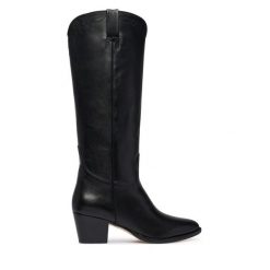 Kozaki LAUREN RALPH LAUREN. Czarne kozaki Lauren Ralph Lauren, bez wzorów, bez obcasa, na słupku, bez zapięcia. Za 1,499.00 zł.