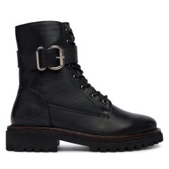 Trapery Josef Seibel. Czarne traperki Josef Seibel, bez wzorów, bez obcasa, bez zapięcia. Za 599.99 zł.